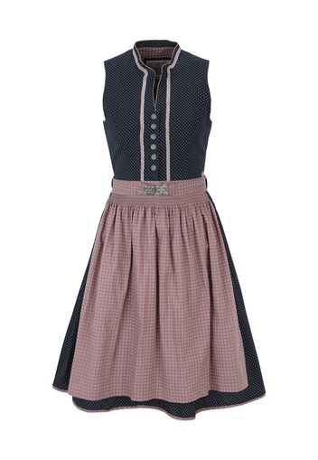 MARJO Dirndl 'Esmeralda'  blu notte / bianco / talpa