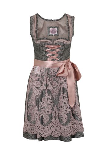 MARJO Dirndl 'Kacey'  marrone scuro / grigio / rosa