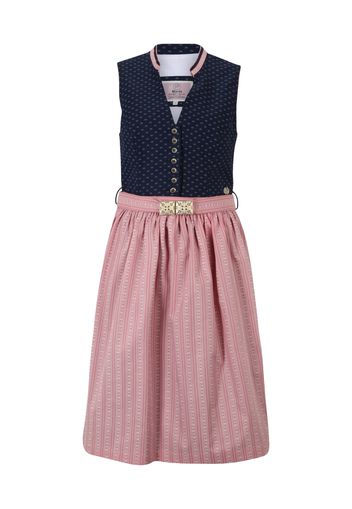 MARJO Dirndl  blu scuro / rosa chiaro / bianco