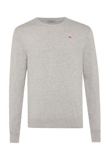 MEXX Pullover 'BRIAN'  grigio sfumato / rosso carminio