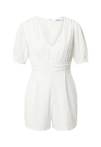 Missguided Tuta jumpsuit 'BRODERIE'  bianco