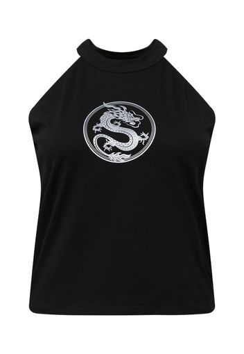 Mister Tee Curvy Top 'Dragon'  nero / bianco