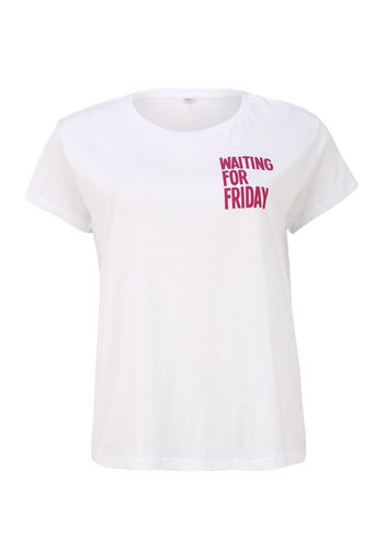 Mister Tee Curvy Maglietta 'Waiting For Friday'  rosa / bianco