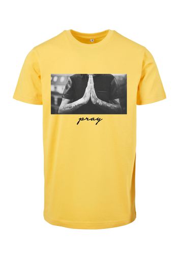 Mister Tee Maglietta 'Pray'  giallo / nero / bianco