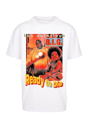 Mister Tee Maglietta 'Biggie Ready To Die'  bianco / colori misti