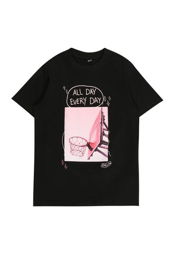 Mister Tee Maglietta 'All Day Every Day'  nero / rosa pastello / rosa chiaro / fucsia