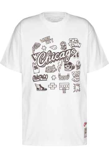 Mitchell & Ness Maglietta 'NBA Doodle - Chicago Bulls'  beige / rosso / nero / bianco