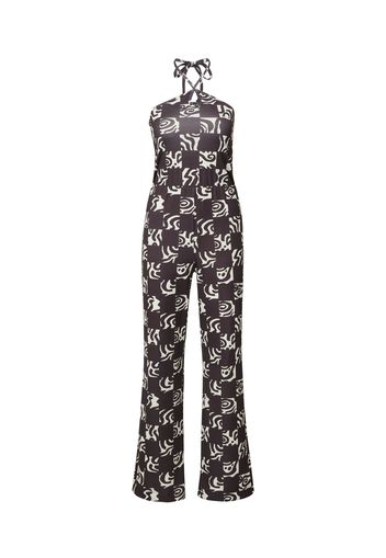 Monki Tuta jumpsuit 'Cara'  bianco / marrone scuro