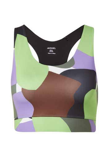 Monki Top sportivo  marrone / mela / nero / bianco