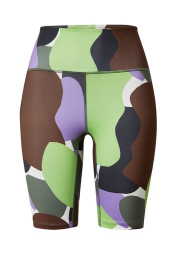 Monki Leggings  marrone / verde chiaro / lilla / bianco