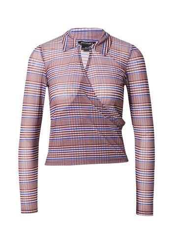 Monki Camicia da donna 'Maria'  blu reale / cioccolato / marrone chiaro