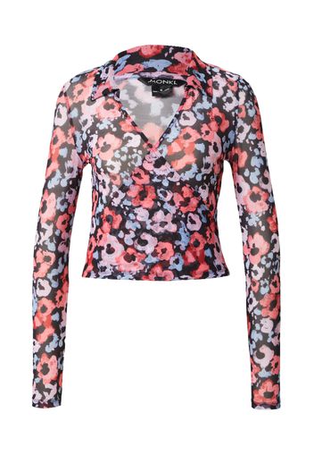 Monki Camicia da donna 'Maria'  blu notte / blu chiaro / rosa / rosso pastello