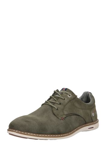 MUSTANG Scarpa stringata  verde scuro