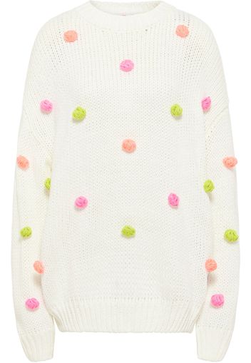 MYMO Pullover extra large  bianco / lime / rosa / corallo