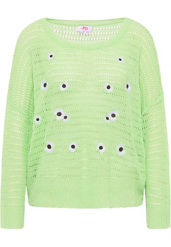 MYMO Pullover  verde chiaro / bianco / nero