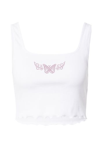 NA-KD Top  bianco / rosa