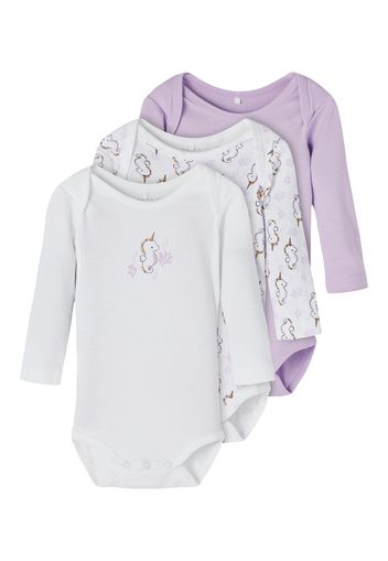 NAME IT Tutina / body per bambino  lavanda / bianco / nero / limone / oliva