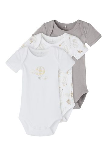 NAME IT Tutina / body per bambino  grigio / arancione / bianco