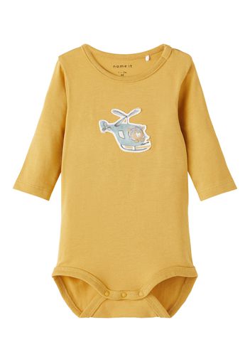 NAME IT Tutina / body per bambino 'KAARE'  curry / bianco / grigio / blu chiaro / marrone chiaro