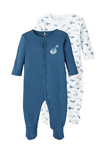 NAME IT Tutina / body per bambino 'MAJOLICA'  blu / bianco / blu colomba / blu fumo