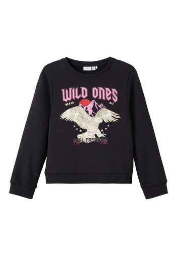 NAME IT Felpa 'Wild Ones'  beige / rosa / nero