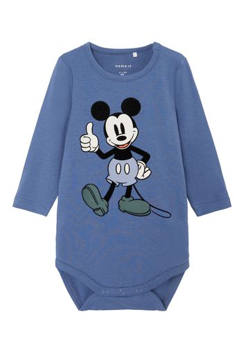 NAME IT Tutina / body per bambino 'DORMI MICKEY'  blu / grigio / nero / bianco