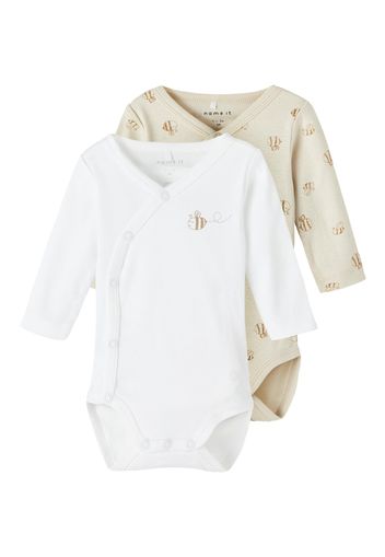 NAME IT Tutina / body per bambino  beige / marrone / bianco