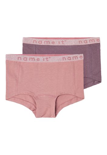 NAME IT Pantaloncini intimi 'Nostalgia'  bacca / rosa / argento