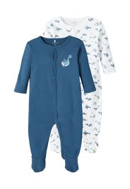 NAME IT Tutina / body per bambino 'MAJOLICA'  blu / bianco / blu colomba / blu fumo