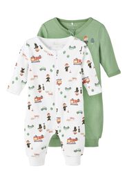 NAME IT Tutina / body per bambino  ruggine / giallo / verde erba / bianco