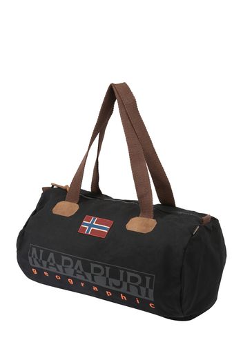 NAPAPIJRI Borsa weekend 'BERING'  nero / seppia / grigio argento / arancione chiaro / bianco