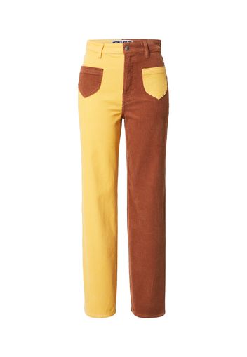 NEON & NYLON Pantaloni 'HOPE'  marrone / giallo