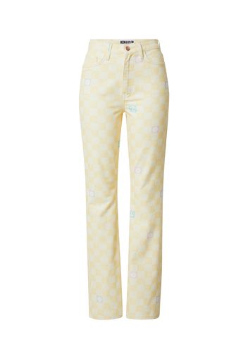 NEON & NYLON Pantaloni 'CRAY'  giallo chiaro / offwhite / turchese / lilla pastello