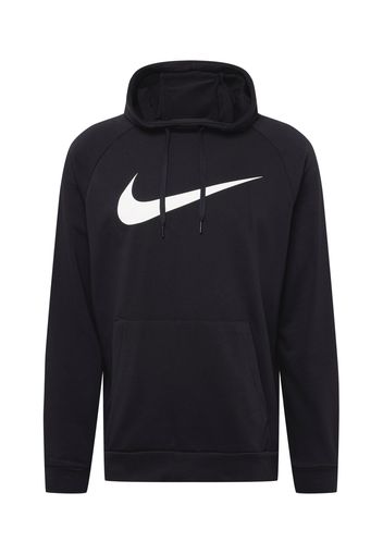 NIKE Felpa sportiva  nero / bianco