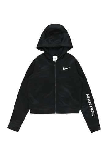 NIKE Giacca di felpa sportiva  nero / bianco