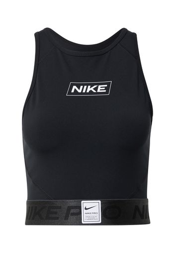 NIKE Top sportivo  nero / bianco