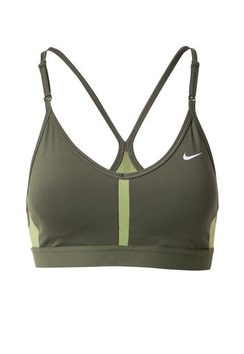 NIKE Reggiseno sportivo 'Indy'  cachi / verde scuro / bianco