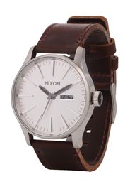 Nixon Orologio analogico 'Sentry Leather'  marrone / argento