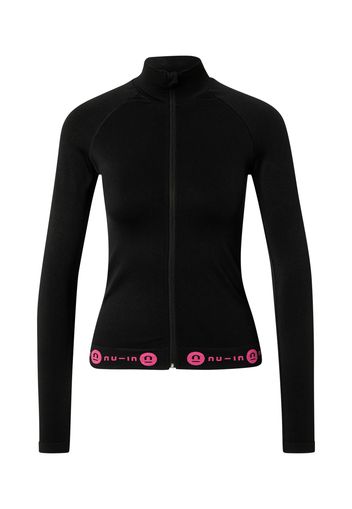 NU-IN Giacca di felpa sportiva  nero / rosa neon