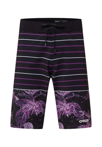 OAKLEY Pantaloncini da surf 'Retro Split'  lilla scuro / bianco / nero