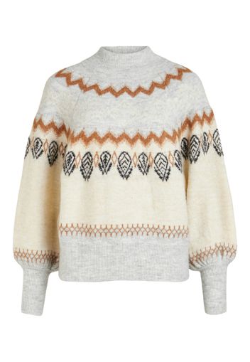 OBJECT Pullover 'Noella'  crema / cognac / grigio sfumato / nero