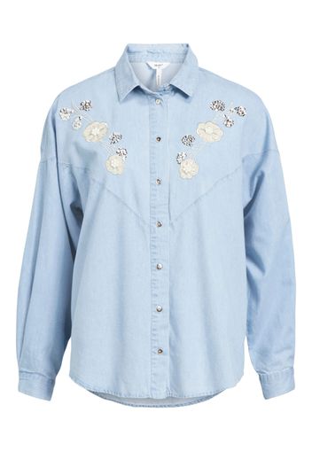 OBJECT Camicia da donna  blu / blu denim