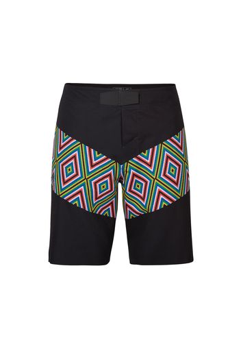 O'NEILL Pantaloncini sportivi da bagno 'Jordy'  nero / verde / bianco / rosa neon