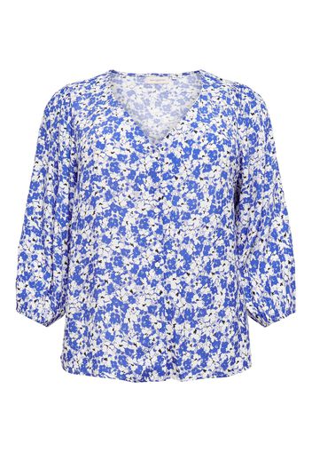 ONLY Carmakoma Camicia da donna 'Dazz'  bianco / nero / blu reale