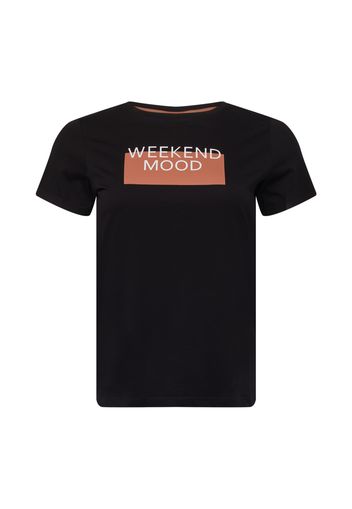 ONLY Carmakoma Maglietta 'WEEKEND'  nero / bianco / marrone