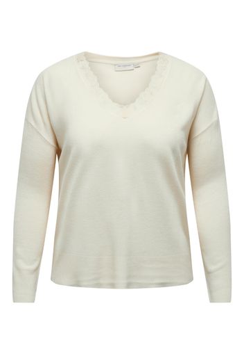 ONLY Carmakoma Pullover 'SUNNY'  bianco lana