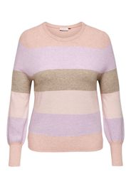 ONLY Carmakoma Pullover 'DARIA'  beige / lilla pastello / rosé