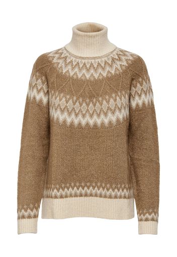 Only Petite Pullover 'Marjana'  marrone / beige