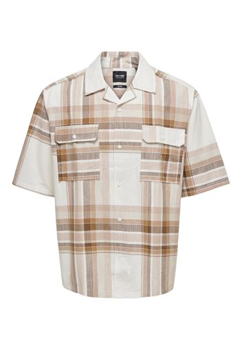 Only & Sons Camicia 'BRIGGS'  bianco / marrone