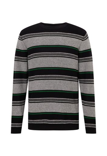 Only & Sons Pullover 'Pyton'  nero / grigio sfumato / verde erba